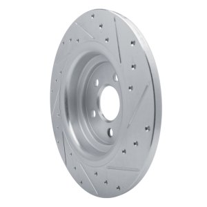 Mercedes-Benz GLE350 Brake Rotor (1) - Rear Left - R1 Concepts - Drilled & Slotted - Silver - `20-`25